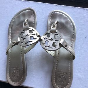 Gold Tory Burch Miller Sandals size 7